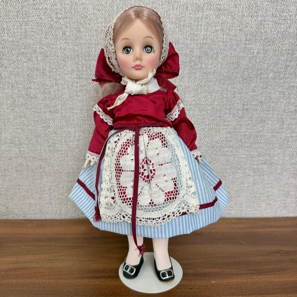 Vintage Effanbee International Collection Austria 11" Porcelain Doll w/ Stand